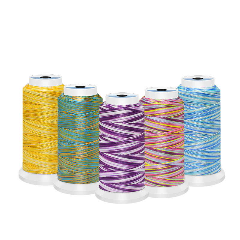 Sewing Thread In Textile - 0.5/0.8/1mm 폴리 에스터 레인보우 색상 DIY