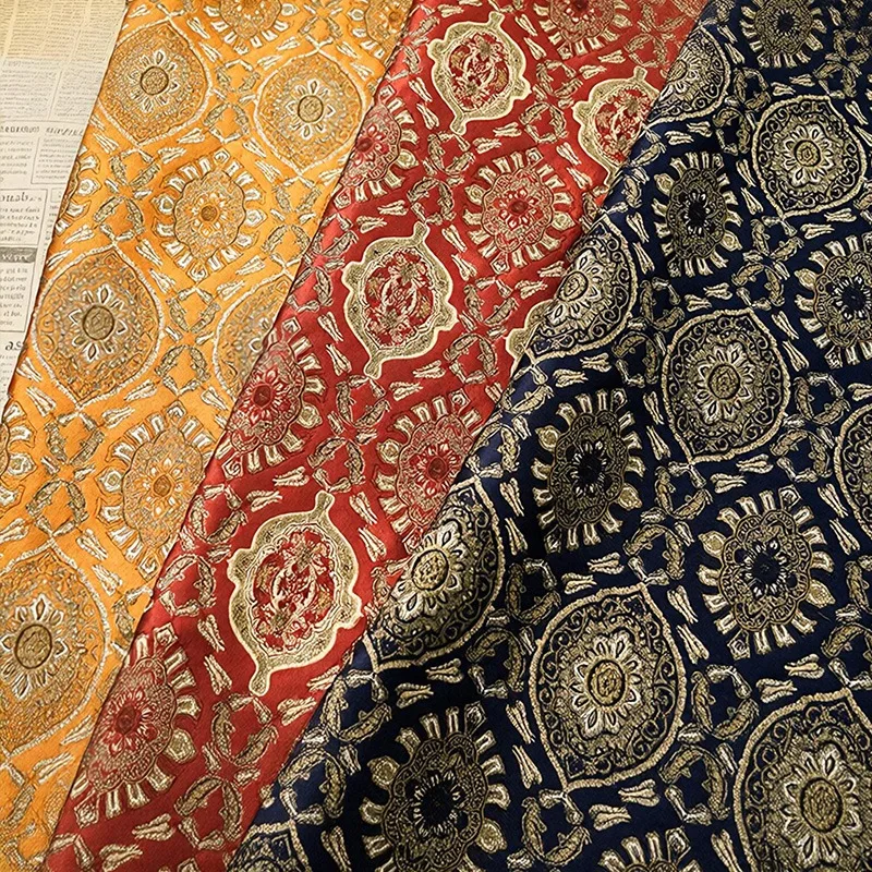 레트로풍 페르시아 꽃무늬 패턴 원단, 금사 브로케이드  - Sewing Thread In Textile 리뷰 및 가격