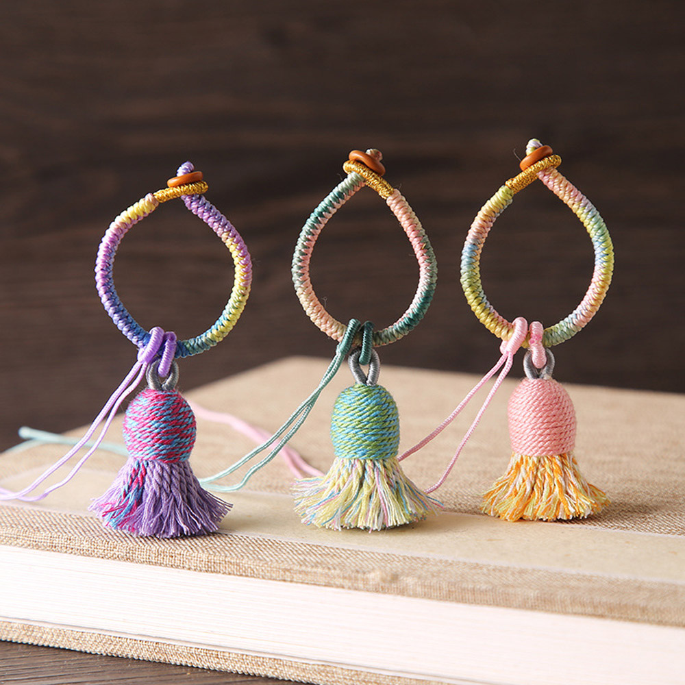 2pcs 면사 태슬 프린지 그라데이션 컬러 수제 태슬  - Sewing Thread In Textile 리뷰 및 가격