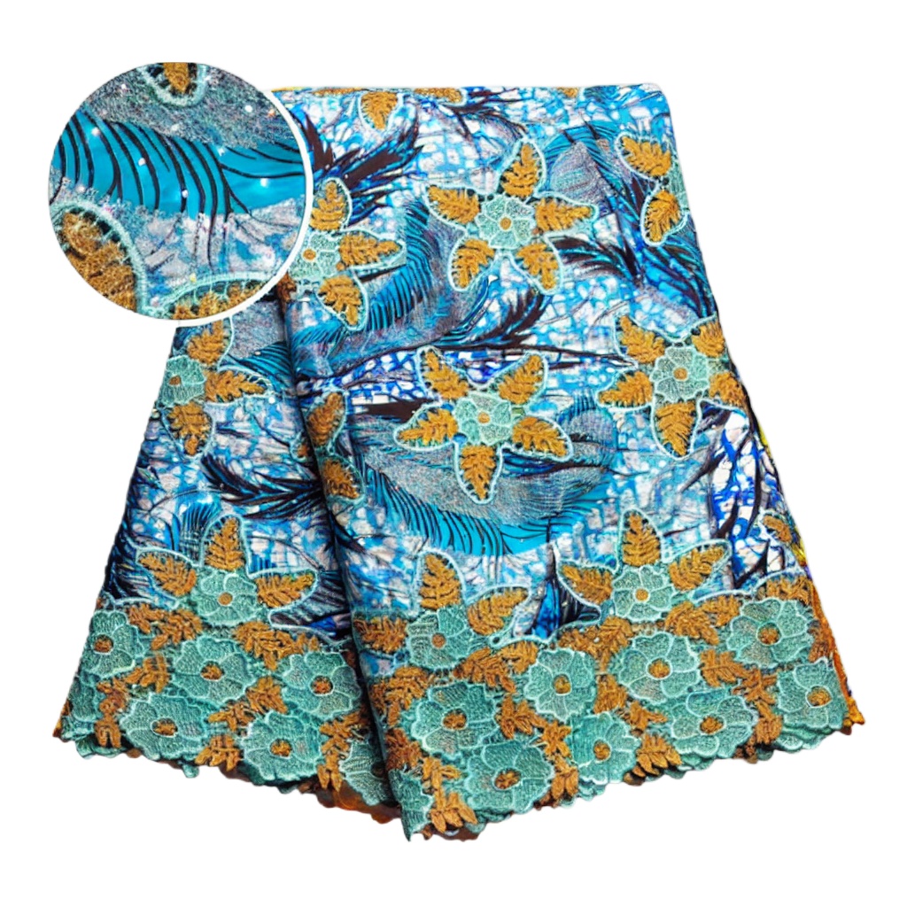 100% 코튼 아프리칸 글리터 왁스 레이스 원단 5야드 - Sewing Batik Fabric 리뷰 및 가격