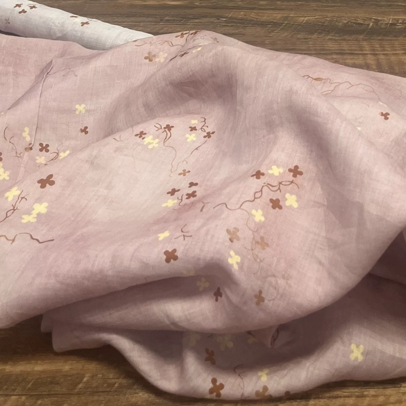 보헤미안 스타일의 라미 린넨 원단, 옅은 분홍색, 벚꽃 - Vintage Sewing Textile 리뷰 및 가격